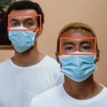 Image showing face detection on people wearing masks