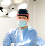 Image showing face detection on a doctor wearing medical masks