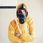 Image showing face detection for a subject wearing a gas mask